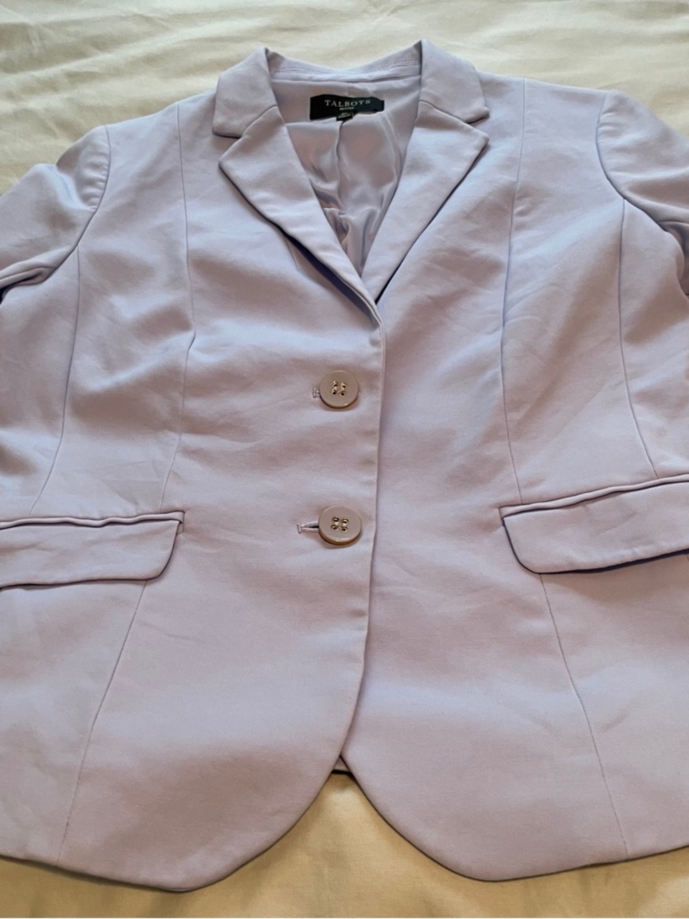 Talbots Light blue Womens Two-Button Tailored Blazer